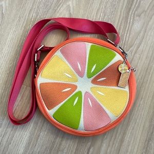 RARE Harvey’s Citrus crossbody convertible backpack EUC